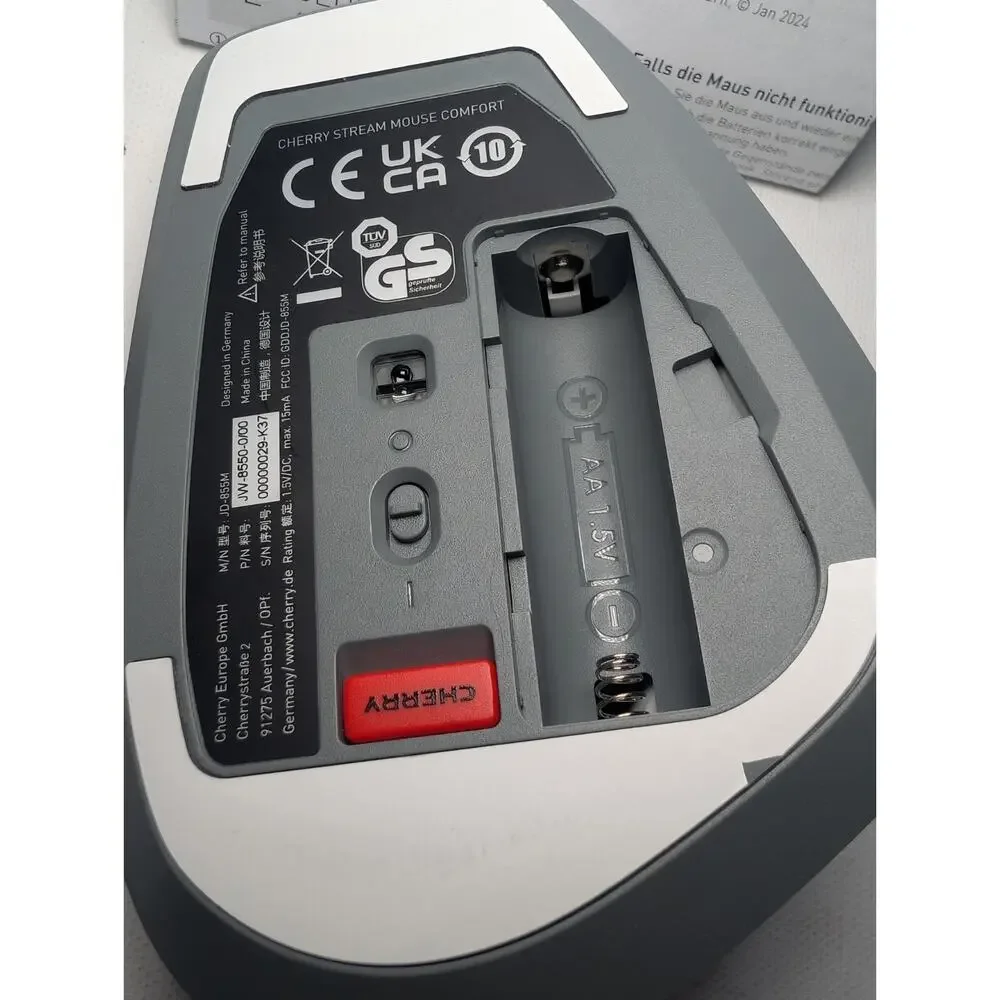 Cherry Stream Mouse Comfort Wireless Ergonomic Mouse JW-8550-0/00 Tested Works